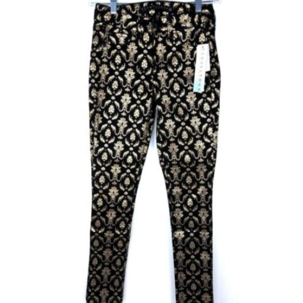 Tinseltown Pants Size 0 Skinny Jeans Black Gold
